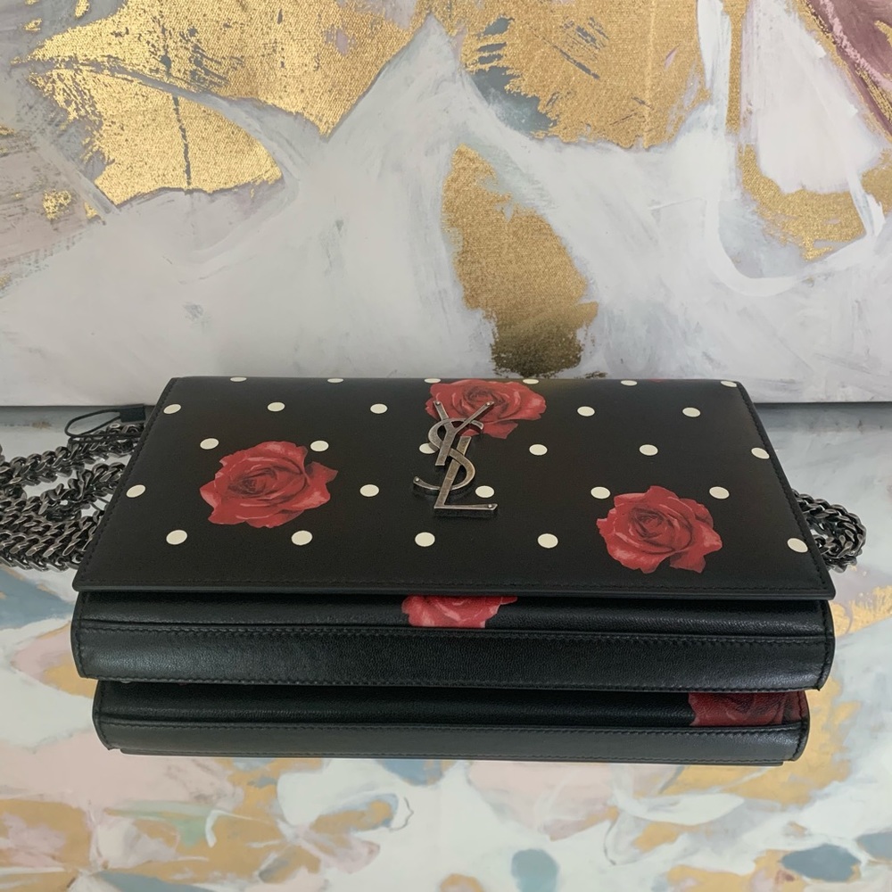 Saint Laurent Polka Dot Floral Monogram WOC - Picture 4 of 11